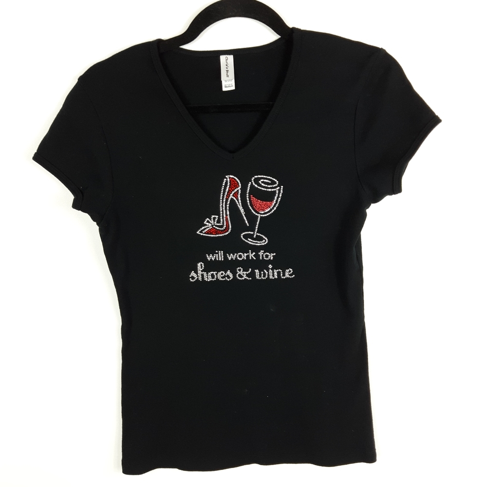 3/$18 Embellished Wine Lover's T-Shirt & Hat - Picture 6 of 8